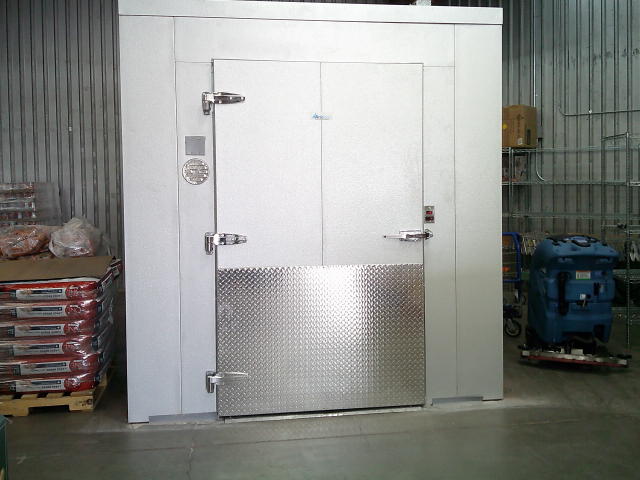 Freezer box unit or a commercial walk-in freezer.